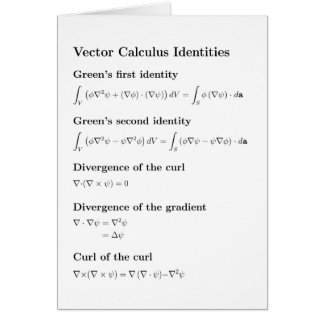 Any occasion card: Vector calculus identities Cards