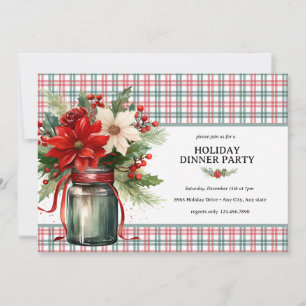Any Occasion  Christmas Floral  Holiday dinner Invitation
