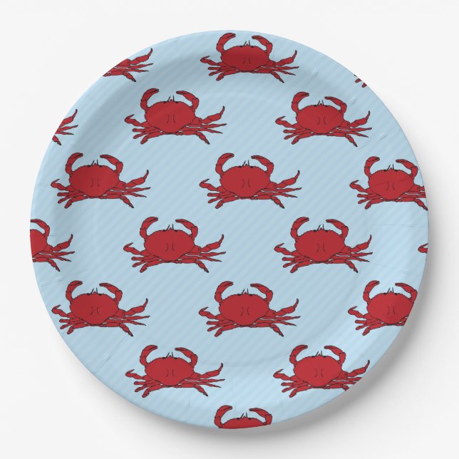 Any occasion Crab Fest change color Paper Plates (Front)