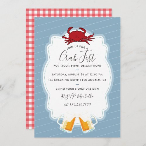 Any occasion Crab Fest Party Invitation