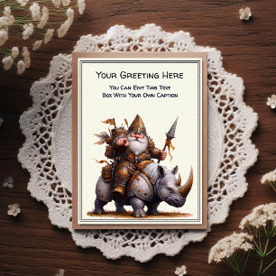 Any Occasion Gnome and Elven Warrior Storybook Postcard