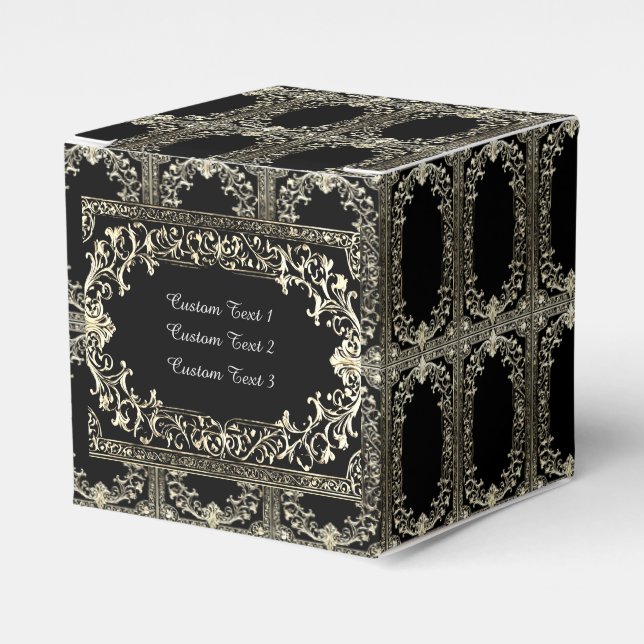 Any Occasion Gold Frame Cube Favor Boxes (Front Side)