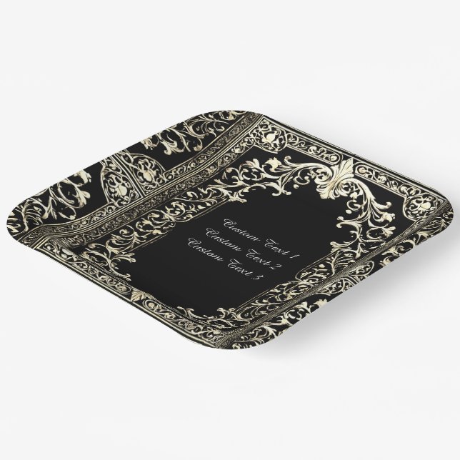 Any Occasion Gold Frame Paper Plates (Angled)