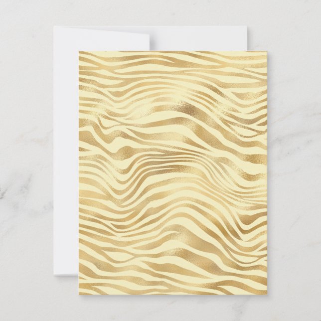 Any Occasion Gold Zebra Stripes Blank Card (Front)