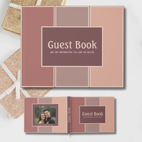 Any Occasion Guest Book Antique Dusty Rose Colors
