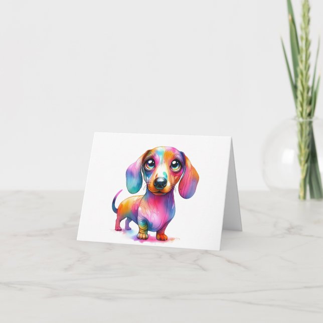 Any Occasion Pastel Dachshund Card (Front)