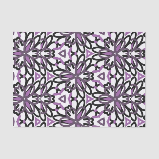 Any occasion purple and gray geometric design tissue paper (Front)