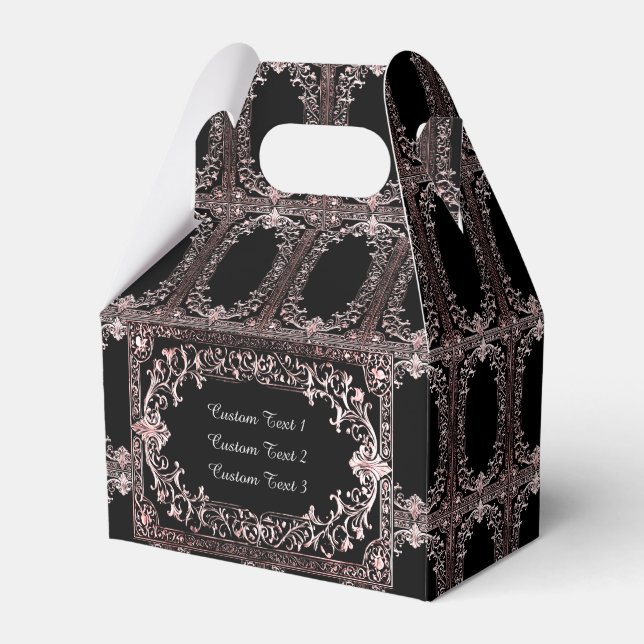 Any Occasion Rose Gold Frame Gable Favor Boxes (Front Side)