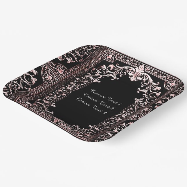 Any Occasion Rose Gold Frame Paper Plates (Angled)