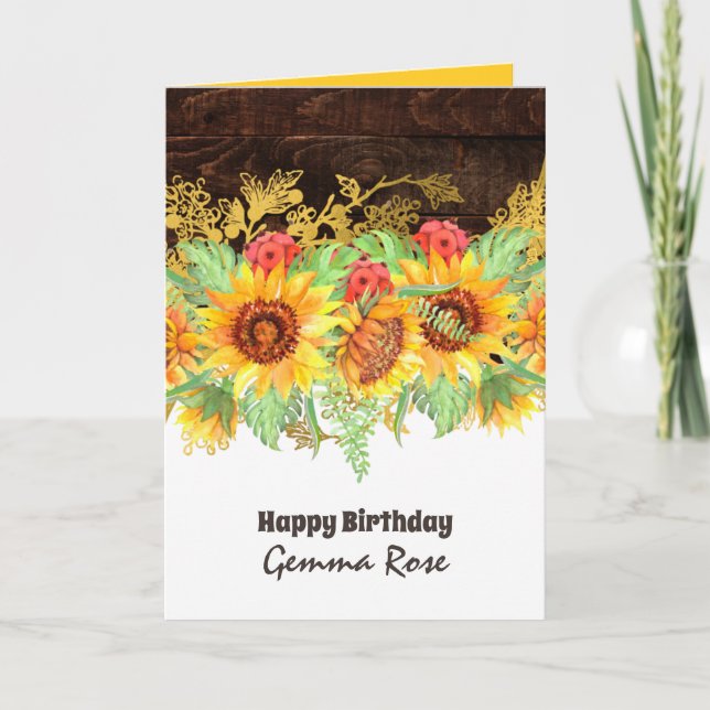 ANY OCCASION Rustic Sunflowers Card (Front)