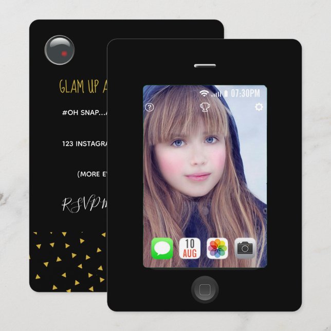 Any occasion Selfie Party add photo invitation (Front/Back)