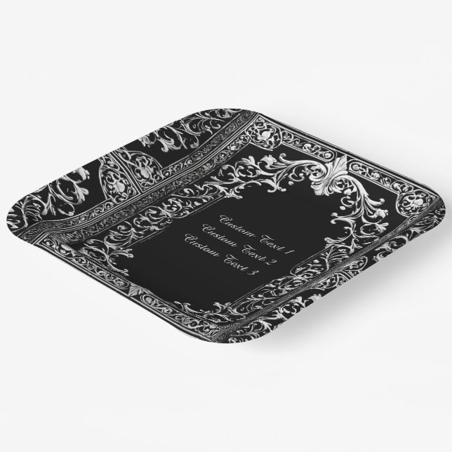 Any Occasion Silver Frame Paper Plates (Angled)