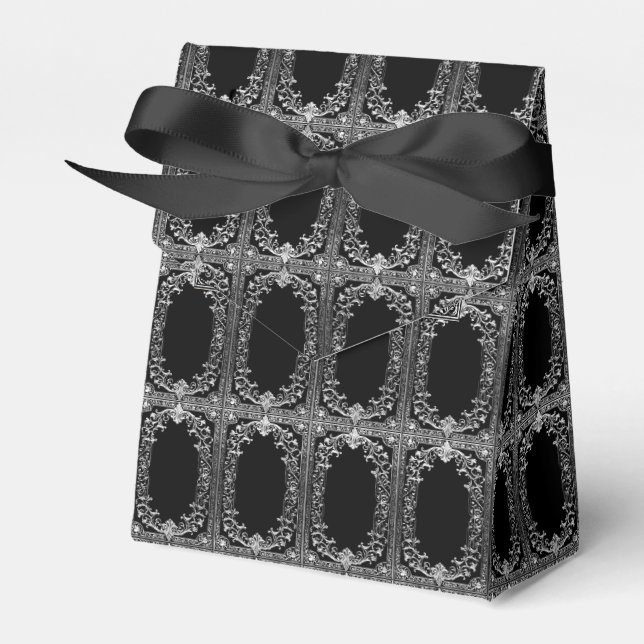 Any Occasion Silver Frame Tent Favor Boxes (Front Side)