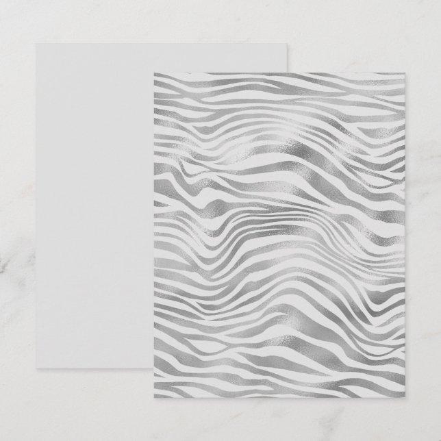 Any Occasion Silver Zebra Stripes Blank Card (Front/Back)
