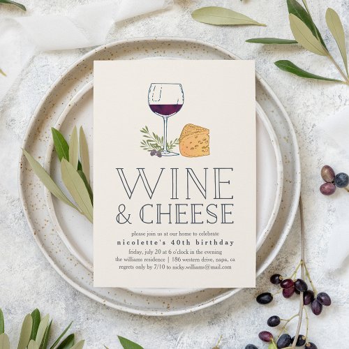 Any Occasion Wine and Cheese Party Invitation