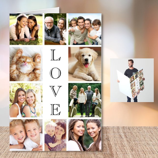 Any Occassion Love 10 Photo Collage Jumbo Card (Creator Uploaded)