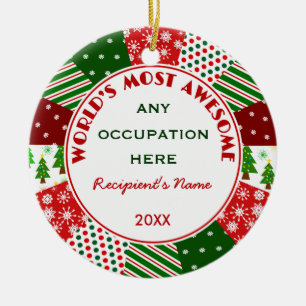 Any Occupation or Name Christmas gift Ceramic Ornament
