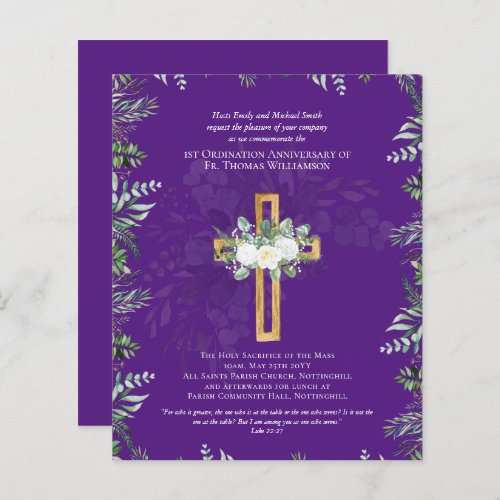 ANY Ordination Anniversary Invitation Purple