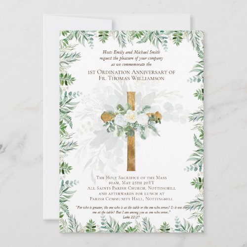 ANY Ordination Anniversary Invitation Rustic Wood