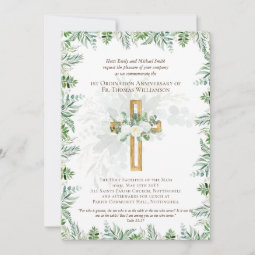 ANY Ordination Anniversary Invitation Rustic Wood | Zazzle