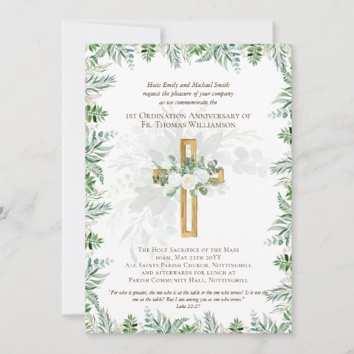 ANY Ordination Anniversary Invitation Rustic Wood