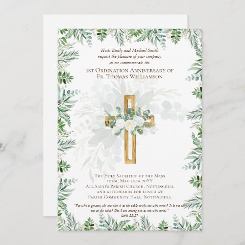 ANY Ordination Anniversary Invitation Rustic Wood