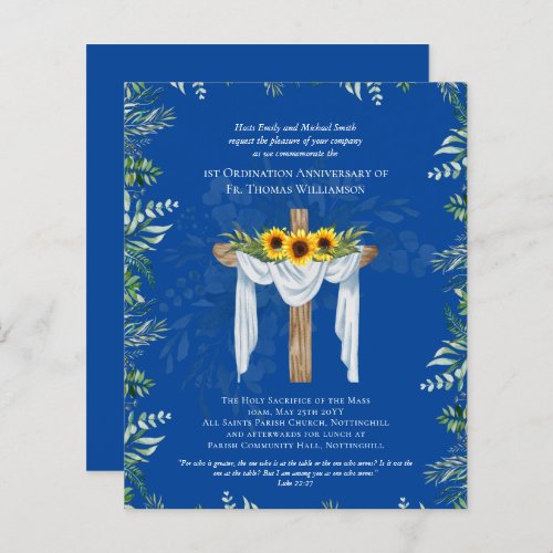 ANY Ordination Anniversary Invitation Sunflowers