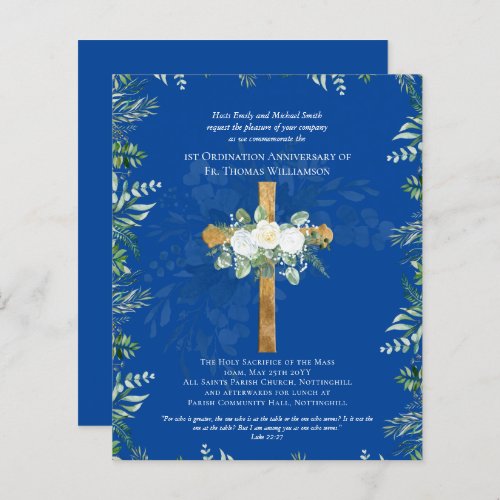 ANY Ordination Anniversary Invitation White Roses 