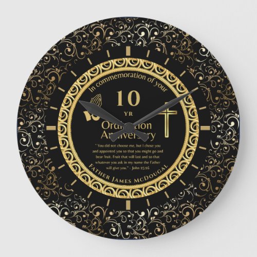 ANY Ordination Anniversary Priest PERSONALIZED  Large Clock