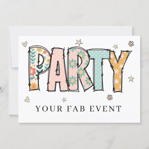 * Any PARTY DIY Invite Doodle  Event Colorful