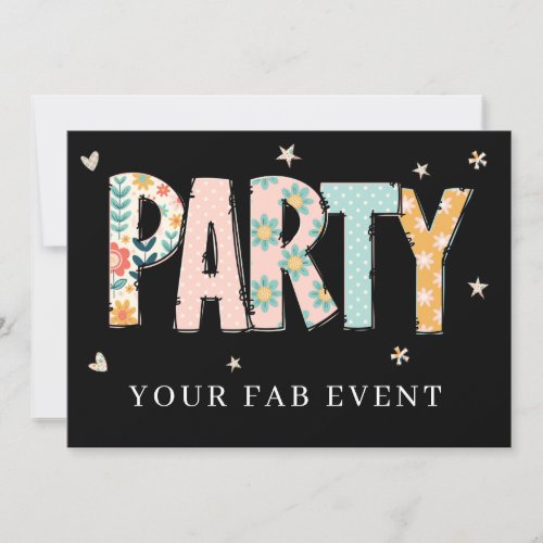 * Any PARTY DIY Invite NEON  Event Colorful