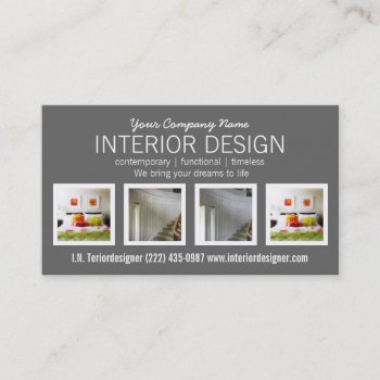 Any Profession Any Color Four Photo Business Card by PartyHearty at Zazzle
