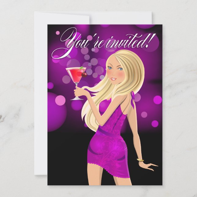 Any Purpose Party Celebration purple Invitation (Front)