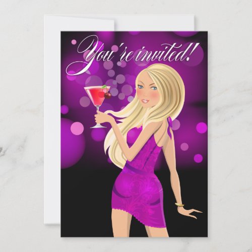 Any Purpose Party Celebration purple Custom Announcement