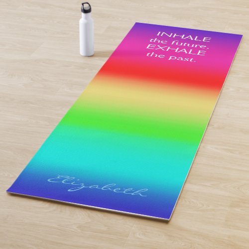 Any Quote Your Name Classic Rainbow Cute Exercise Yoga Mat