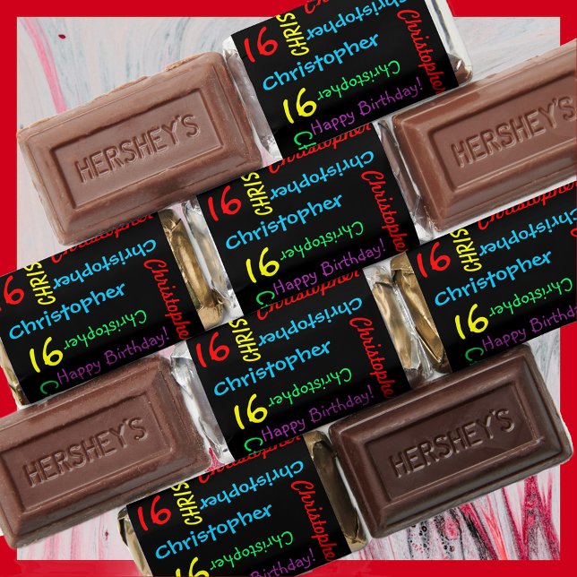 Any Repeating Name Any Age Black Blue Green Yellow Hershey's Miniatures (Creator Uploaded)