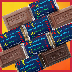 Any Repeating Name Any Age Blue Yellow Green Red Hershey's Miniatures