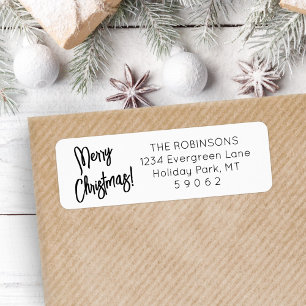 Any Script Modern Brushed Christmas Return Address Label