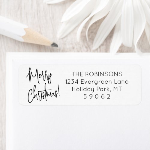 Any Script Simple Modern Christmas Return Address Label