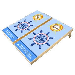 Any Sea Port, Ship, Country Customizable, Travel Cornhole Set