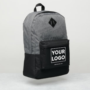 Any Shape Business Logo Custom Text Grey Black Port Authority® Backpack