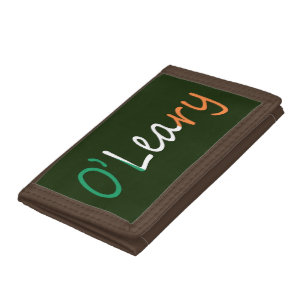 Any Surname overlaid on Irish Flag wacnt Tri-fold Wallet