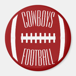 Any Team Color & Custom Text Football Sport Coach Magnet