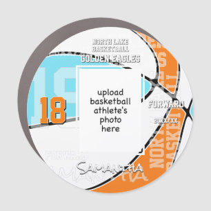ANY team colors basketball athlete photo locker or Car Magnet