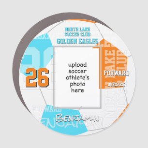 ANY team colors soccer athlete photo locker or Car Magnet