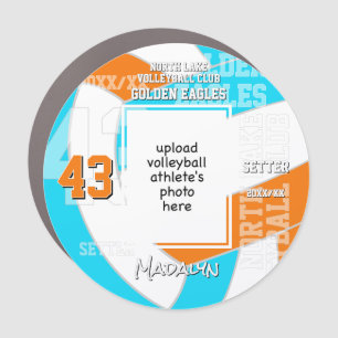 ANY team colors volleyball athlete photo locker or Car Magnet