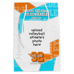 ANY team colors volleyball athlete photo Medium Gift Bag