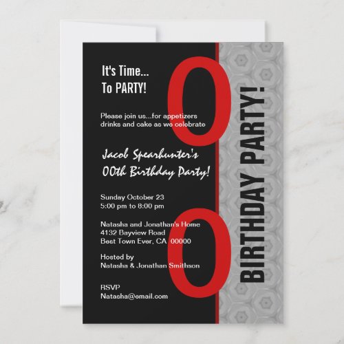 Any TEEN or TWEEN Birthday Modern Silver Black A1Z Invitation