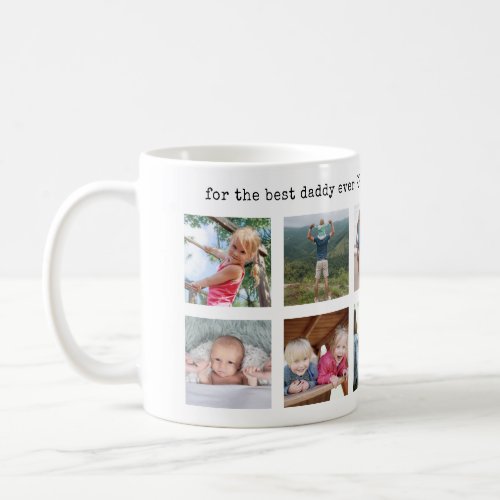 Any Text 10 Photo Collage Modern Minimal Keepsake Coffee Mug