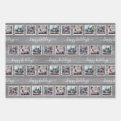 Any Text 12 Photo Collage Farmhouse Wood Christmas Wrapping Paper Sheets (Front 2)